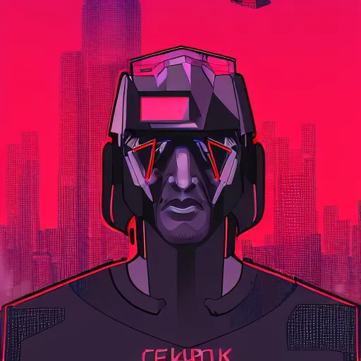 Image similar to cyberpunk paul verhoeven as the leader of a futuristic communist nation, cybernetics, sharp lines, digital, artstation, colored in