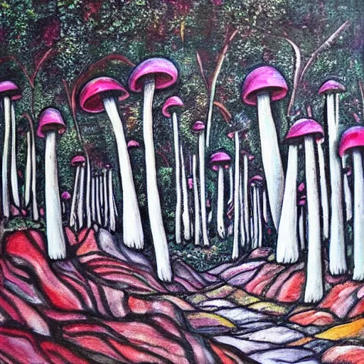 Image similar to Ancient giant mushroom forest 🍄🍄🌲🎨🖌️