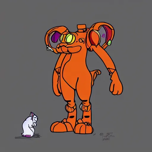 Image similar to garfield as an eva from neon genesis evangelion, ultra detailed, anime style