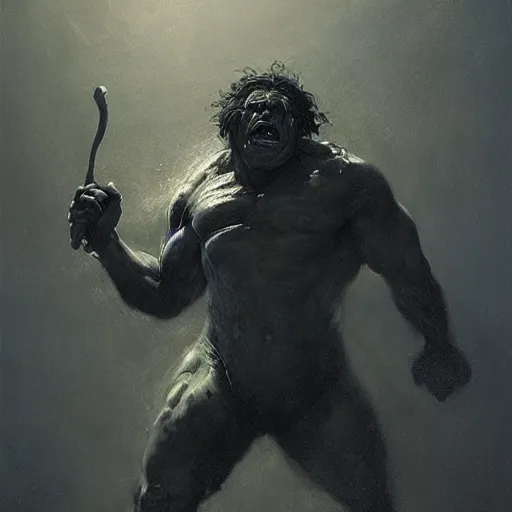 Image similar to artstation concept a midnight blue hulk jolding a meat cleaver, dusty, hyperdetailed, artstation trending, world renowned artists, worth 1 0 0 0. com, historic artworks society, antique renewel, cgsociety, by greg rutkowski, by gustave dore, deviantart