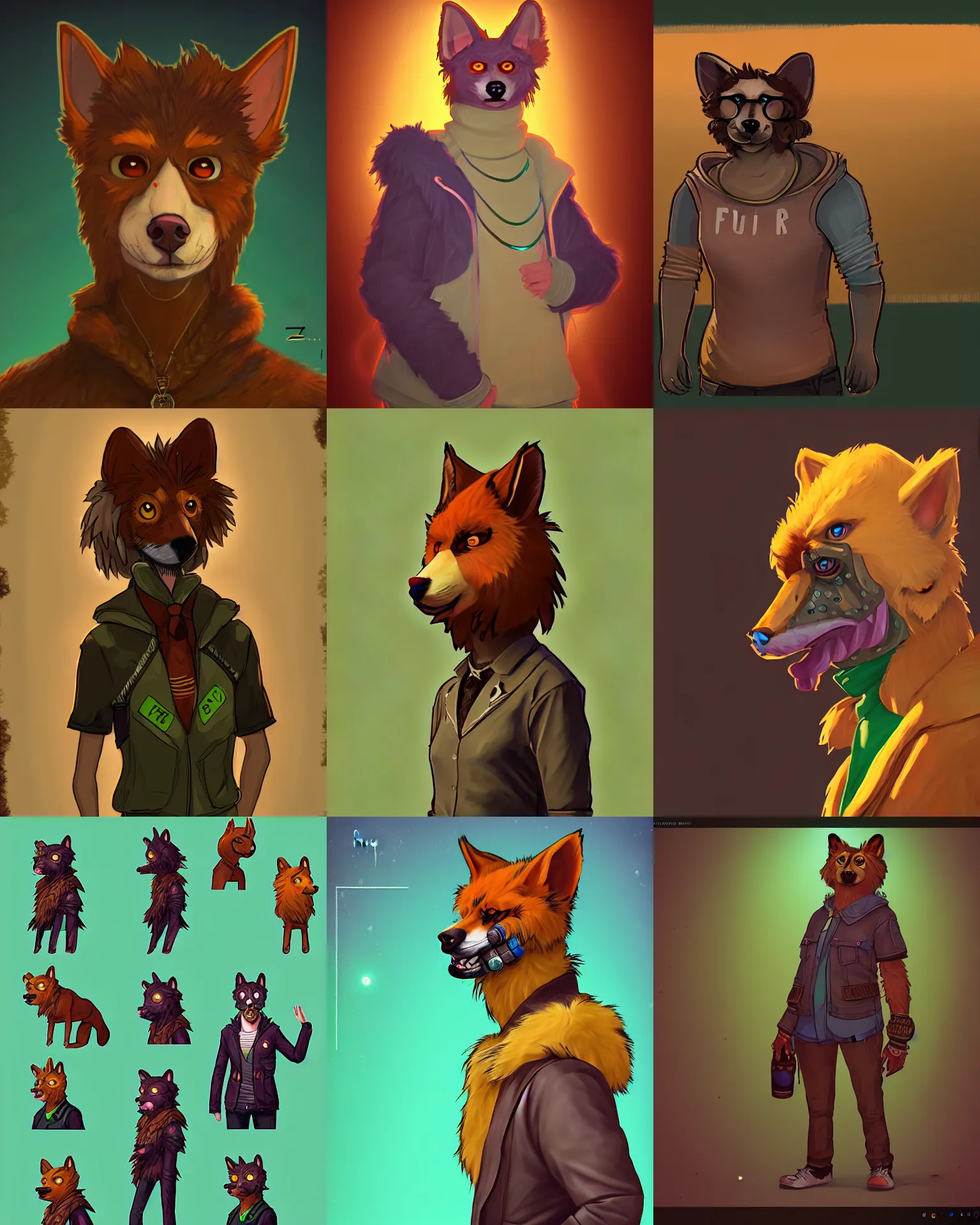 Prompt: portrait of a fursona, in the style of the pc game disco elysium ( by za / um )
