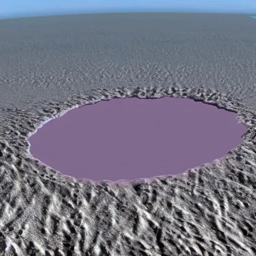 Prompt: a large nuclear crater in manhattan, realistic, taken on a ww 3 camera.