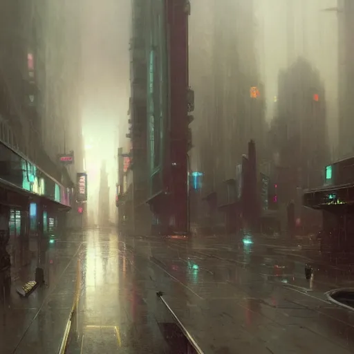 Image similar to a beautiful picture of a cyberpunk city under rain by william - adolphe bouguereau and greg rutkowski trending on artstation