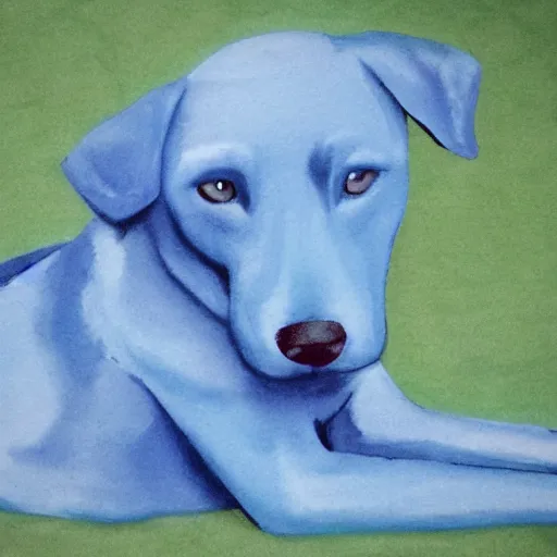 Prompt: a lazy blue dog