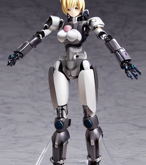 Image similar to Girl in mecha cyber Armor, portrait of the action figure of a girl, with bare legs，in the style of Kotobukiya ，anime figure