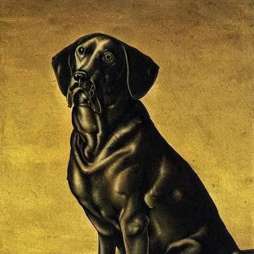 Prompt: a beautiful painting of a dog by albrecht durer