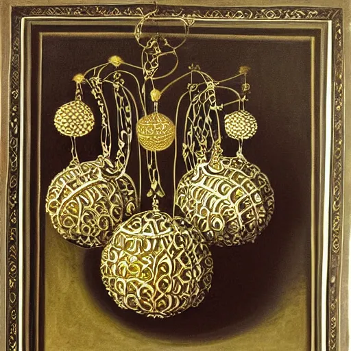 Image similar to detailed painting of a pod architecture, filigree ornaments, caravaggio