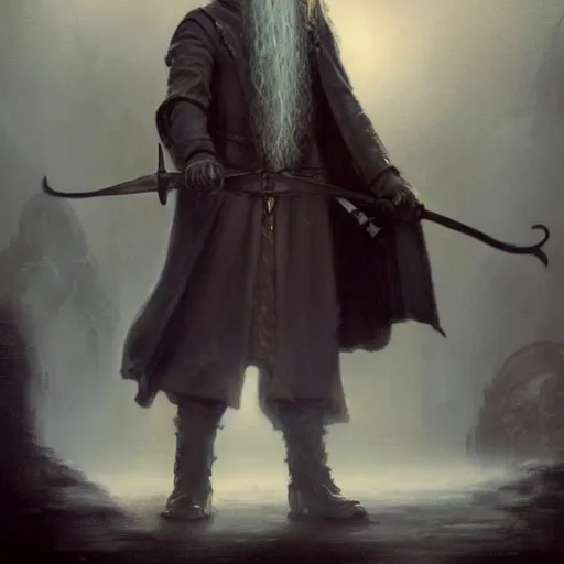 Image similar to gandalf, steampunk, full body, fine details, magic, depth, painted by seb mckinnon, high detail, digital art, painted by greg rutkowski, trending on artstation