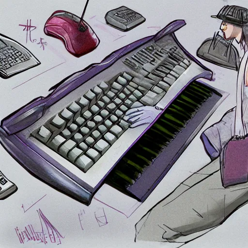 Prompt: concept art for keyboard - clothes