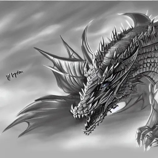 Prompt: a silver dragon fighting a night, concept art, fantasy