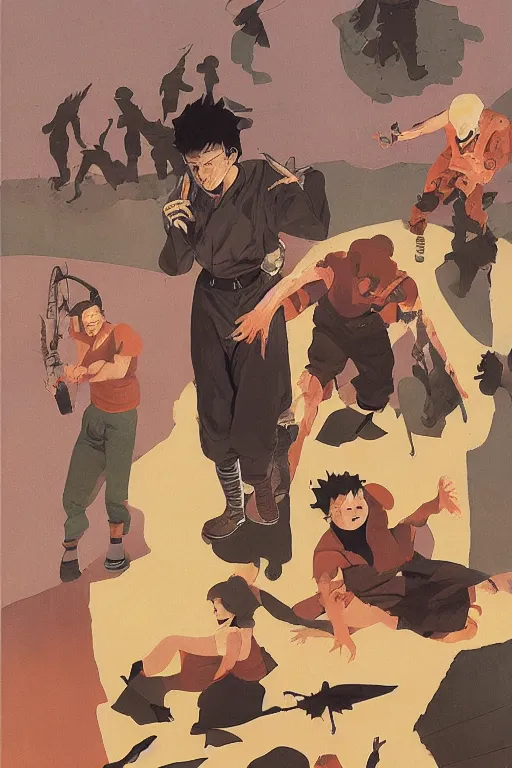 Image similar to scene from dorohedoro by helen lundeberg