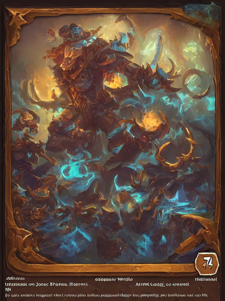 Image similar to card template, picture frame, hearthstone card game art frame, art piece frame, bright masterpiece artstation. 8 k, sharp high quality artwork in style of jose daniel cabrera pena and greg rutkowski, concept art by tooth wu, blizzard warcraft card game, magic the gathering art, hearthstone card game,