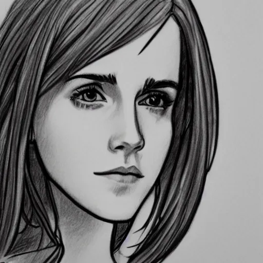 Image similar to drawing of emma watson as an anime character