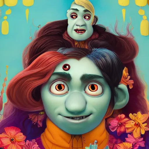 Image similar to trolls portrait, Pixar style, by Tristan Eaton Stanley Artgerm and Tom Bagshaw.