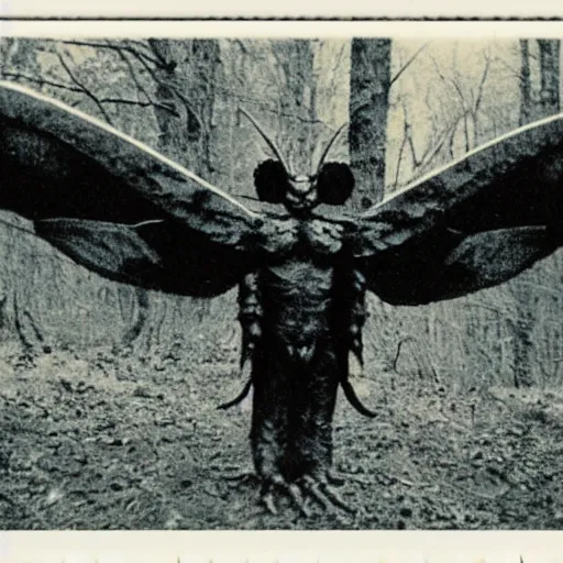 Image similar to real Polaroid photo of Mothman