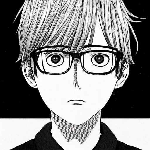 Prompt: a portait of a boy from inio asano manga good night pun pun, detailed