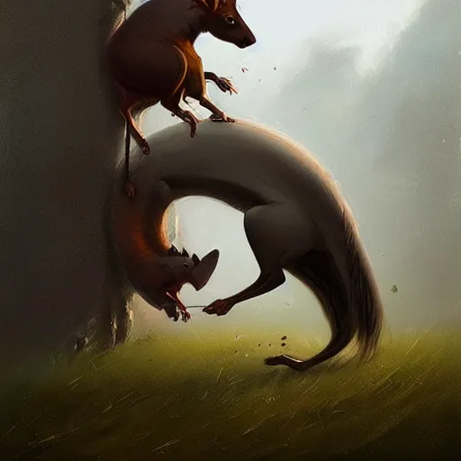 Prompt: hybrid of mouse and horse and rat, half horse - half mouse, digital art fantasy art, art by george stubbs, jakub rozalski, anton fadeev