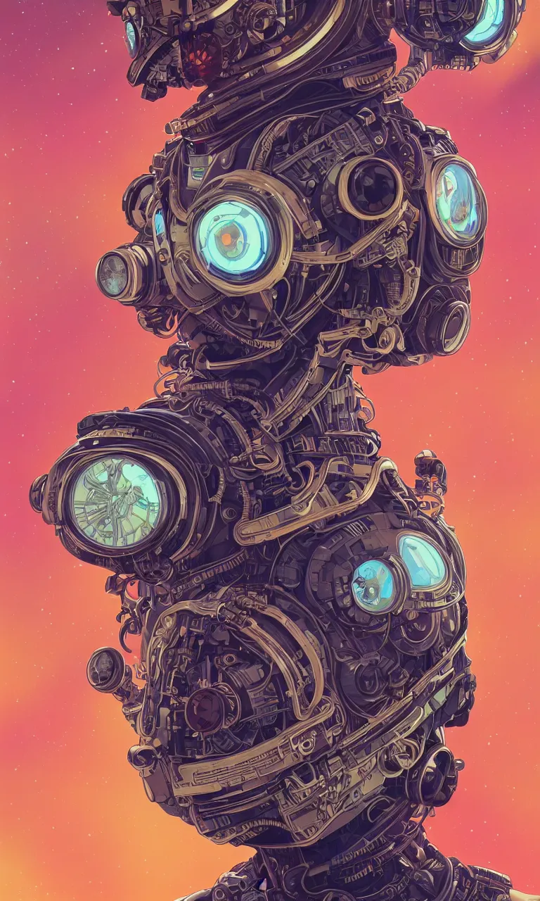 Image similar to high quality high detail biomechanical portrait of a spaceman diesel punk in an alien world, tristan eaton, victo ngai, artgerm, rhads, ross draws, hyperrealism, intricate detailed, alphonse mucha, 8 k, sci - fi, pastel colors, artstation,