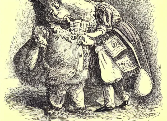 Image similar to Tenniel illustration of Alice in Wonderland Lewis Carrol