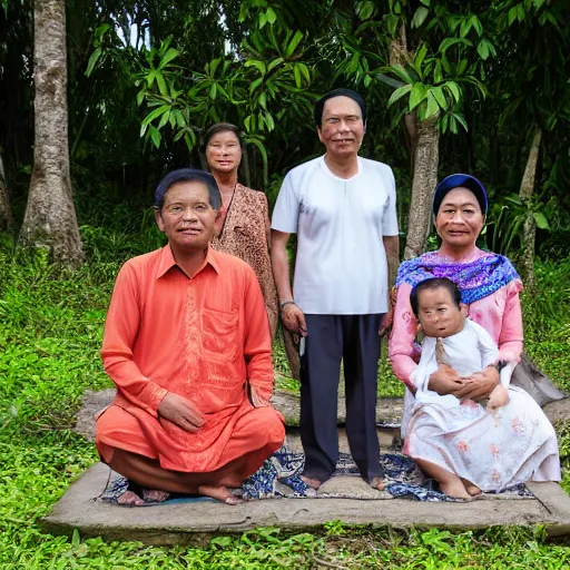 Prompt: an indonesian family portrait, vilppu, high resolution, 4 k hd