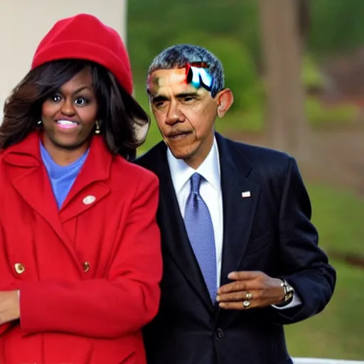 Prompt: barack obama wearing a red hat