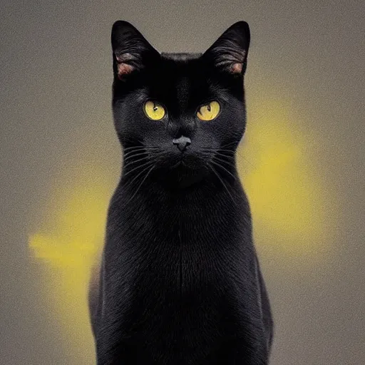 Prompt: “A black cat, yellow eyes, holding a gun, 8K, hyper realistic”