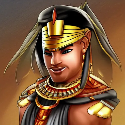 Prompt: Mango as Egyptian king detailed