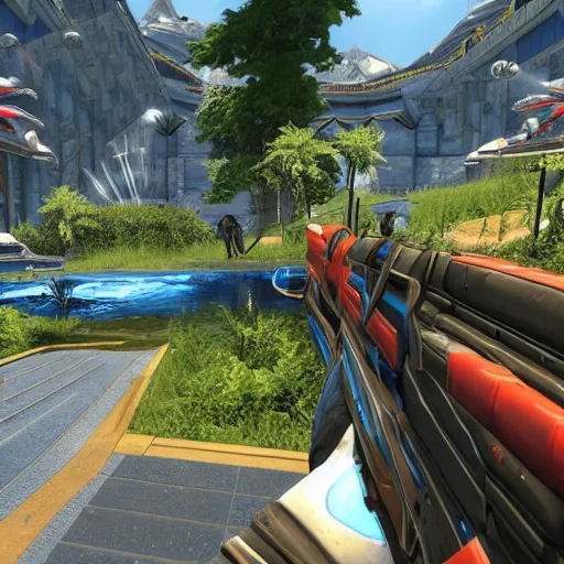 Image similar to unreal tournament, subnautica screenshot, warframe