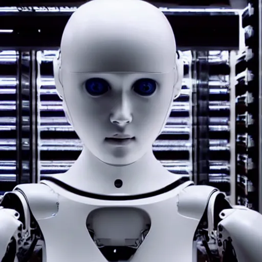 Image similar to humanoid robot from ex machina, cinematography by stanley kubrick, intricate, elegant, symmetry