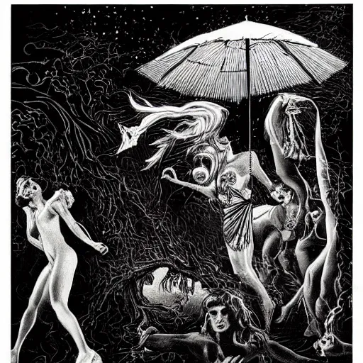 Image similar to a beautiful painting representative of the art style of virgil finlay