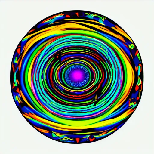 Image similar to cyberpunk neon colored blackhole mandala eye art