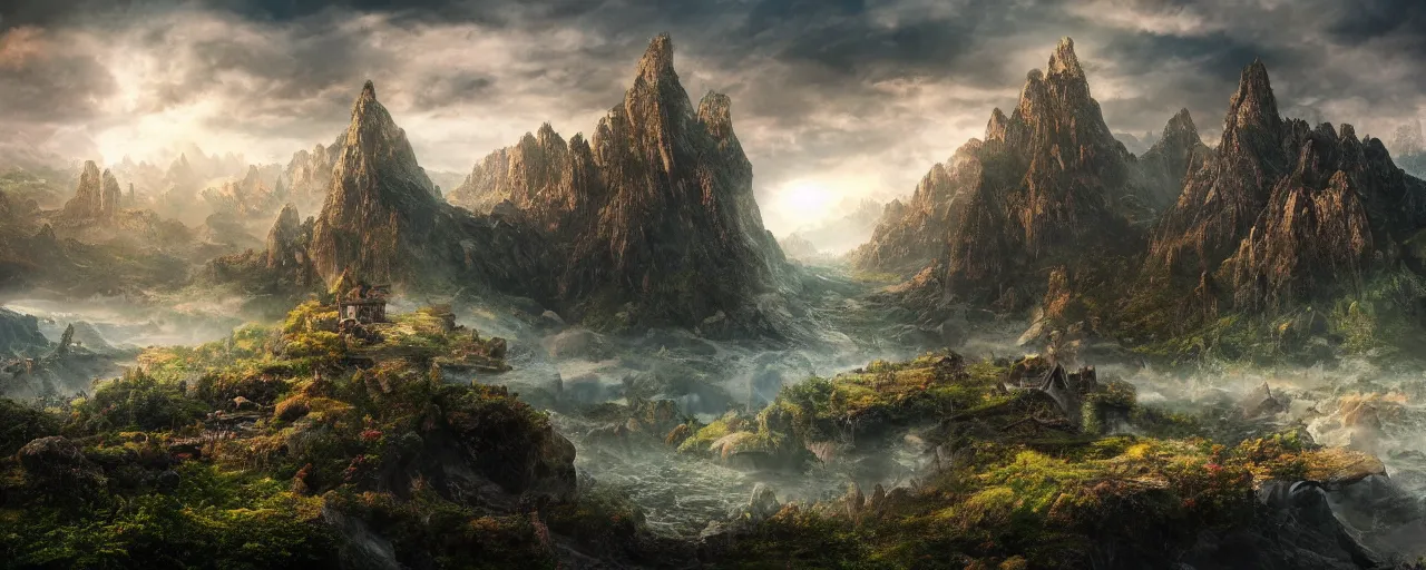 Image similar to A dream fantasy landscape, highly detailed, hyper realistic, 4k, cinematic