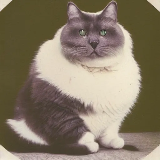 Image similar to obese cat. extra fluffy. anscochrome.