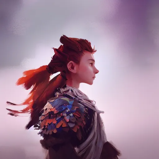 Image similar to beautiful Aloy from Horizon Zero Dawn, huggy-wuggy from poppy-playtime the video game, Yuumei, Yanjun Cheng, digital painting, portrait , cinematic lighting, highly detailed, concept art, Atmosphere, illustration, smooth, sharp focus, editor's pickup, trending on artstation, trending on deviantart