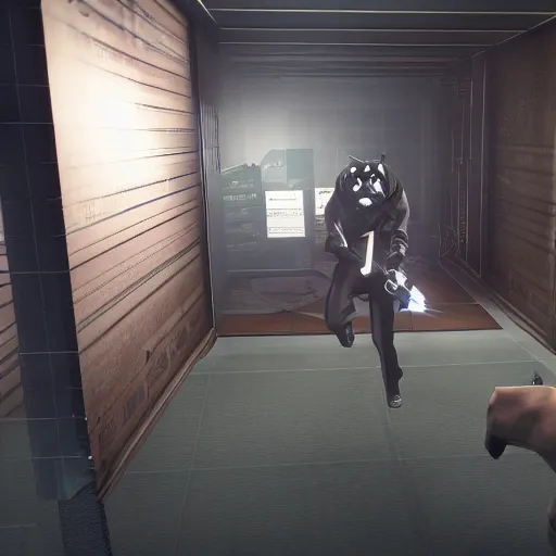 Prompt: Screenshot from the PC game Payday: The Heist demonstrating the fursuit unlock