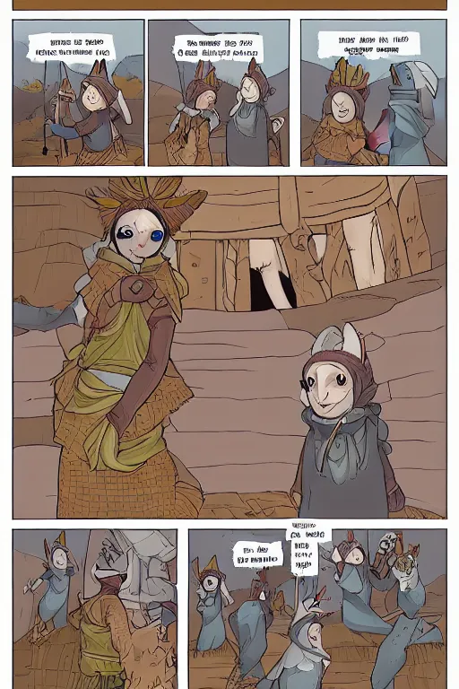 Prompt: a graphic novel comic about medival anthropomorphic foxes, by mike holmes, manga, webcomic, by kawacy