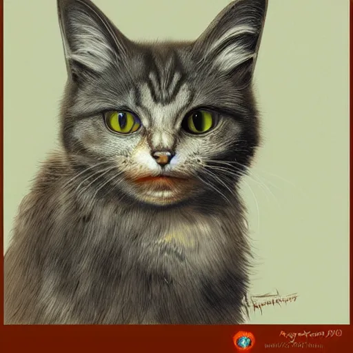 Image similar to portrait of orange marquise the cat, reneissance, antropomorphic, fantasy digital art, art station
