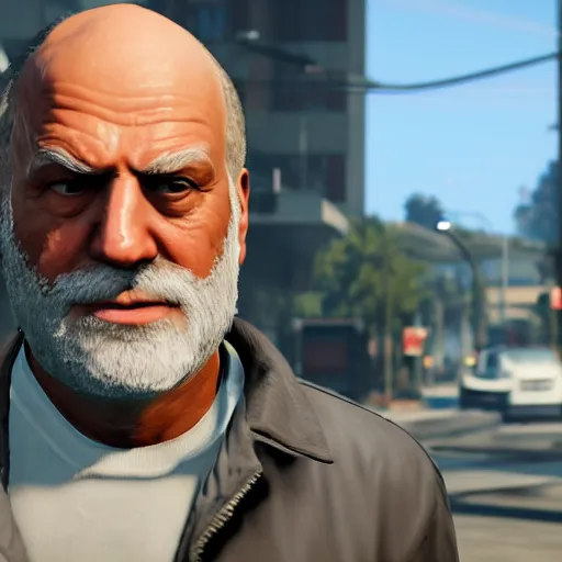 Prompt: hide the pain harold in gta 5, unreal engine 5 detail, by gta 5