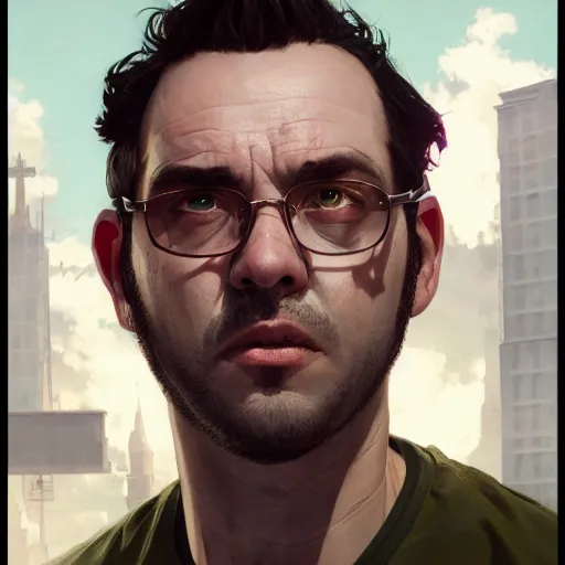 Image similar to highly detailed portrait salvador dalli in gta v, stephen bliss, unreal engine, fantasy art by greg rutkowski, loish, rhads, ferdinand knab, makoto shinkai and lois van baarle, ilya kuvshinov, rossdraws, tom bagshaw, global illumination, radiant light, detailed and intricate environment