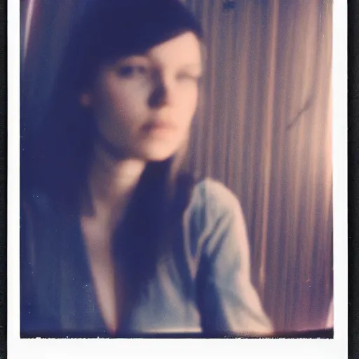 Prompt: polaroid cyberpunk girl by Tarkovsky