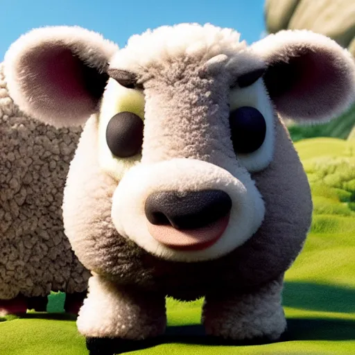 Image similar to dwayne johnson as character on shawn the sheep movie