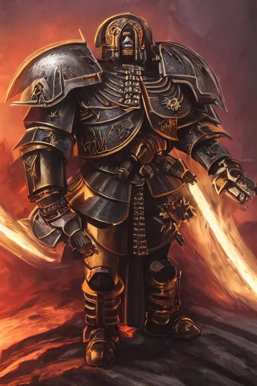 Image similar to armor portrait heros warhammer 4 0 k horus heresy fanart - the primarchs emperor by johannes helgeson animated with vfx concept artist & illustrator global illumination ray tracing hdr fanart arstation zbrush central hardmesh 8 k octane renderer comics stylized