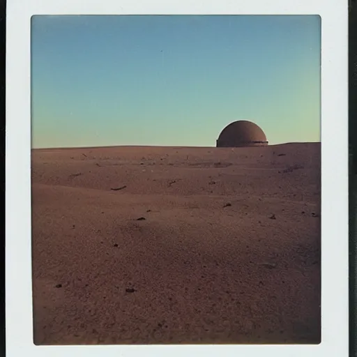 Prompt: polaroid photo of tatooine