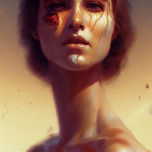 Image similar to a beautiful portrait painting of life on arrakis, masterpiece by famous artist nasreddine dinet and eugene de blaas and greg rutkowski and artgerm and wlop, path tracing, artstation