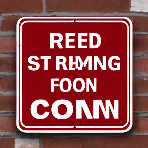 Prompt: red street sign warning for cotton candy