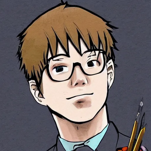 Prompt: tyler, the anime scientist - t