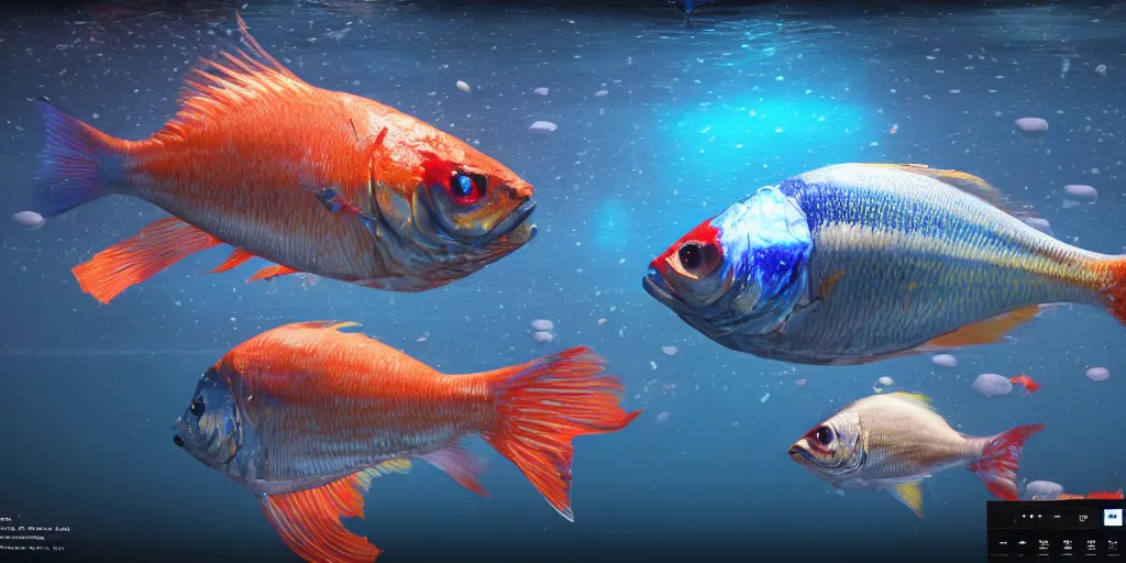 Prompt: fish rgb, unreal 5, hyperrealistic, realistic, photorealistic, dynamic lighting, highly detailed, cinematic landscape, studio landscape, studio lighting