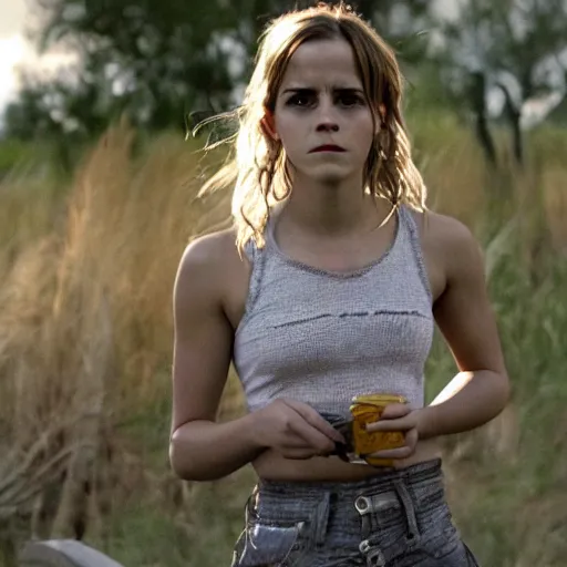 Prompt: Movie still of Emma Watson in Black Snake Moan