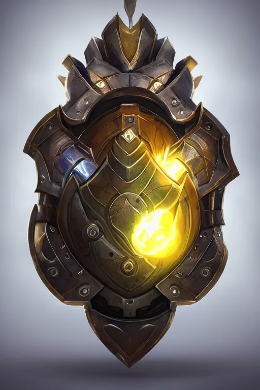 Image similar to shield fantasy epic legends game icon stylized digital illustration radiating a glowing aura global illumination ray tracing hdr fanart arstation by ian pesty and katarzyna da „ bek - chmiel