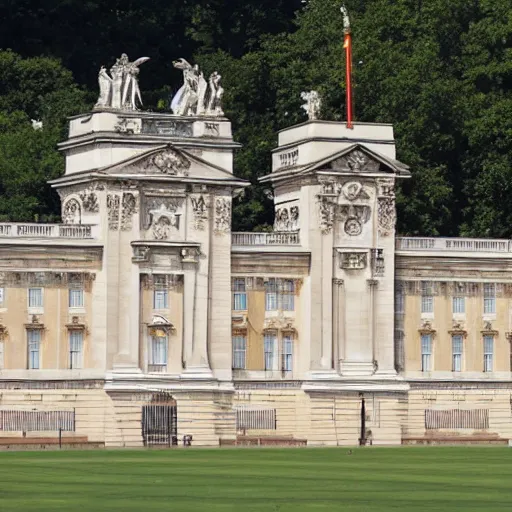 Image similar to buckingham palace as a sandcastle